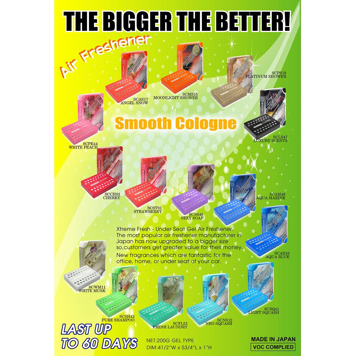 Smooth Cologne Wholesale Car Air Fresheners by Diax
